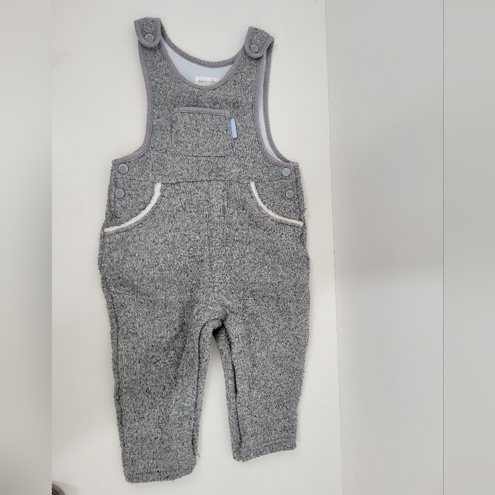 Paco Rabanne Baby Gray Knit Fleece Lined Overalls 100CM Size 2